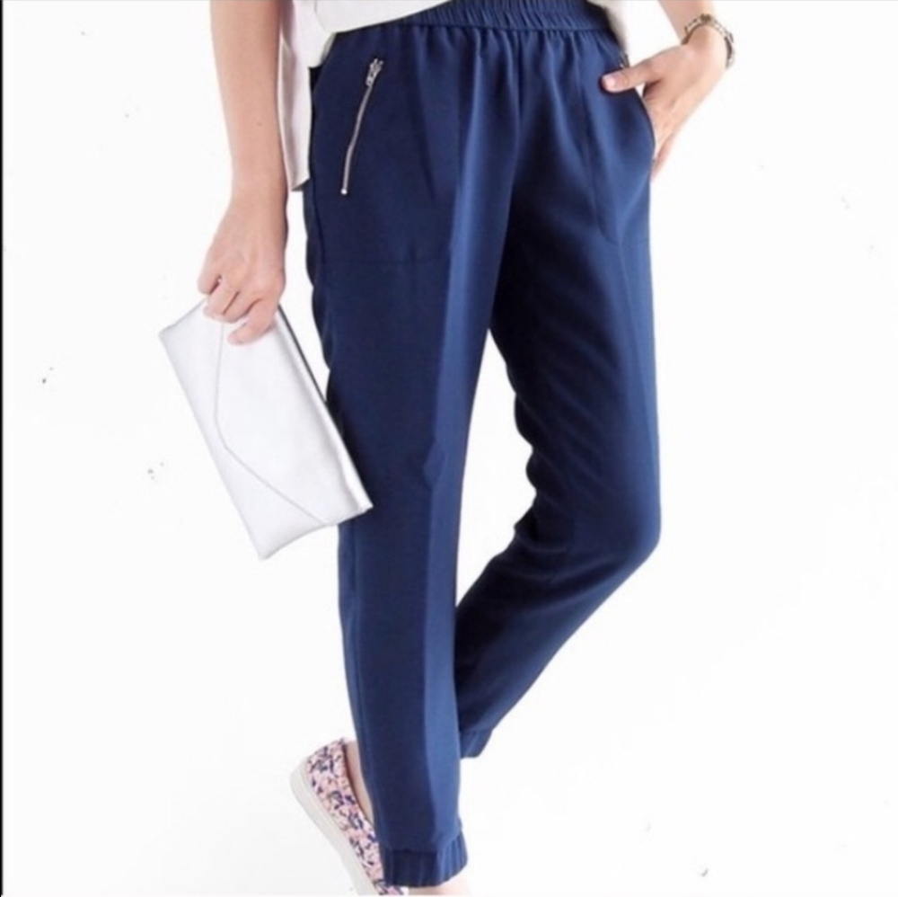 J. Crew Navy Blue Crepe Turner Jogger Dress Pants Sz10